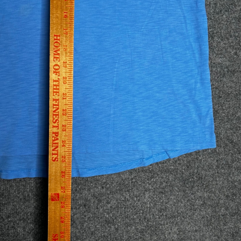 Lilly Pulitzer Blue Pima Cotton Slub Knit Short Sleeve Scoop Neck Tee Shirt L - Picture 4 of 9